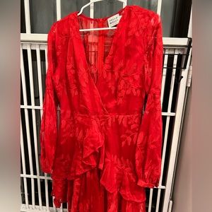 Hello Molly, floral red dress. Fits US size 8.